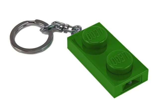 LED Key Light 1 x 2 Plate Key Chain Green