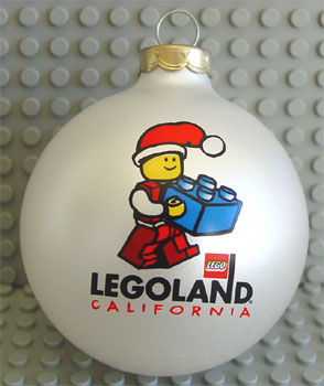 Christmas Tree Ornament, Minifigure in Santa Hat and LEGOLAND California Pattern (Bauble)