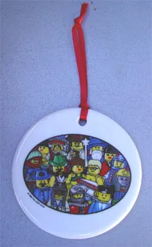 Christmas Tree Ornament, LEGOLAND California Ceramic Plate with Minifigures Pattern (Bauble)