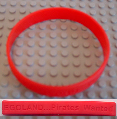 Wristband, Rubber with 'LEGOLAND . . . Pirates Wanted' Pattern