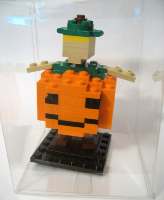 Miniland Figure in Pumpkin Costume, Yellow Hair (Glued)