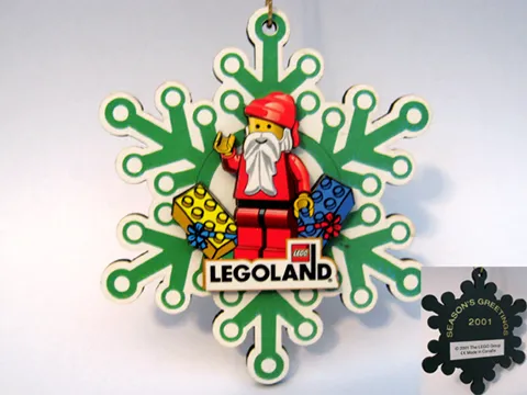 Christmas Tree Ornament, LEGOLAND California Snowflake with Santa Pattern