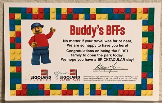 Certificate, Buddy's BFF