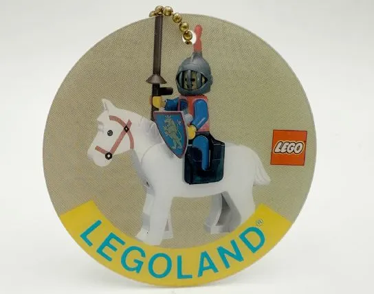 Bag / Luggage Tag, Plastic Round, LEGOLAND Lion Knights Minifigure on Horse