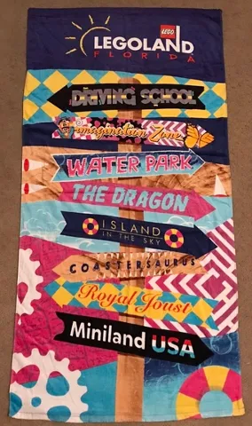 Towel, Legoland Florida Resort Attraction Signs, 75 x 150 cm