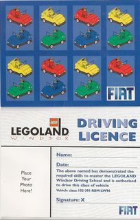 Card, Driving Licence (License), Legoland Windsor