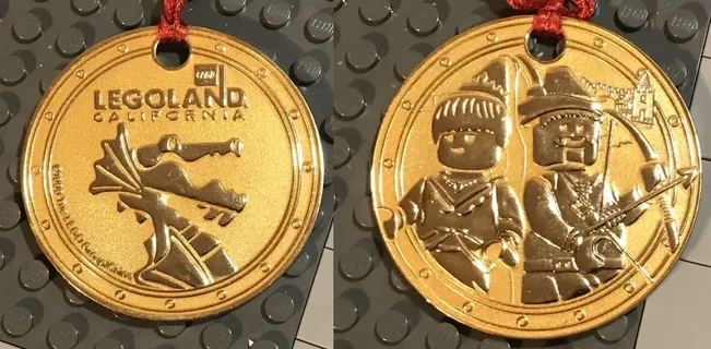 Medal from Goldwash in LEGOLAND - Metal, Castle Minifigures and Dragon Pattern (Legoland California)