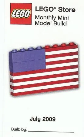 Monthly Mini Model Build Card - 2009 07 July, American Flag