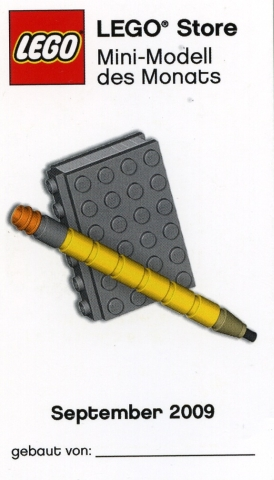 Mini-Modell des Monats-Karte - 2009 09 September, Notizbuch und Bleistift
