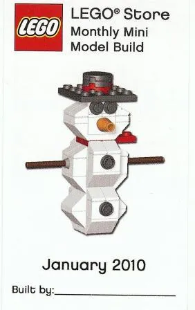 Monthly Mini Model Build Card - 2010 01 January, Snowman