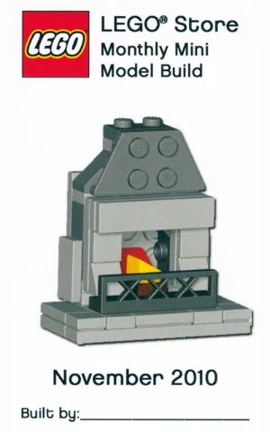 Monthly Mini Model Build Card - 2010 11 November, Fireplace (UK)