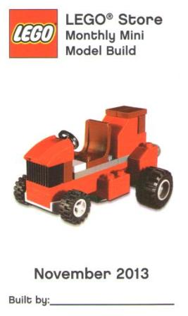Monthly Mini Model Build Card - 2013 11 November, Tractor/Lawn Mower