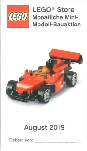 Monthly Mini Model Build Card - 2019 08 August, Racing Car (German)