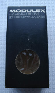 Modulex Storage Box Black 1 x 2 with Window and 'Made in Denmark' (Empty)