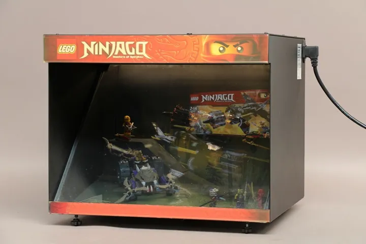 Display Assembled Set, NINJAGO Sets 70745 and 70747 in Metal and Plastic Case with Light, Sound and Video