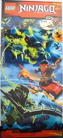 Display Flag Cloth, NINJAGO Kai, Evil Green Ninja and Morro Dragon