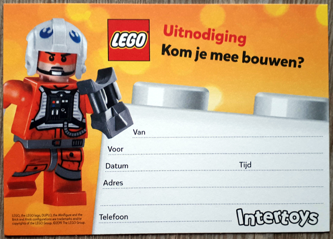 Party Invitation, Star Wars Rebel Pilot Minifigure