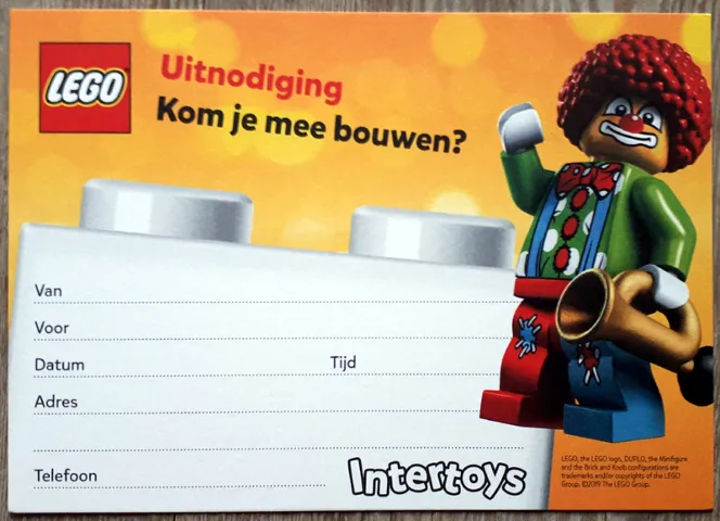Party Invitation, Circus Clown Minifigure