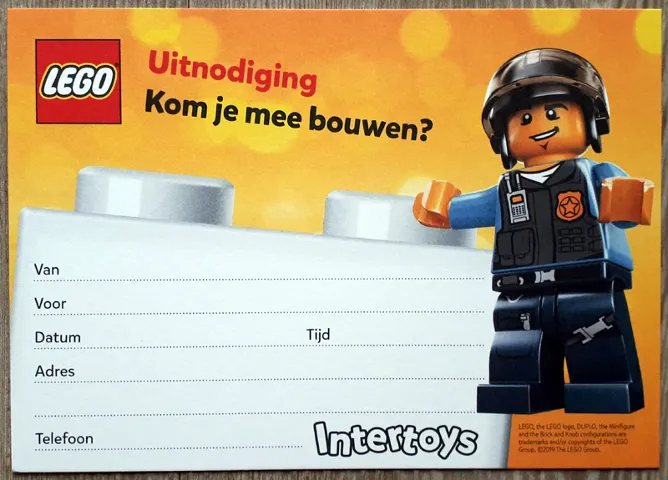 Party Invitation, City Police Officer Minifigure