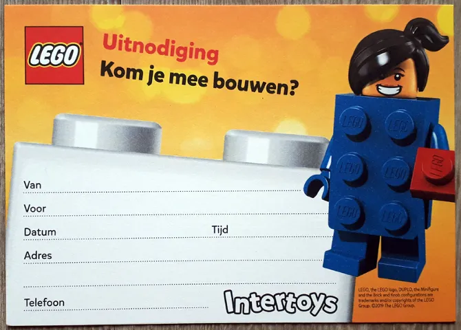 Party Invitation, Brick Suit Girl Minifigure