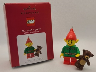 Christmas Tree Ornament, Hallmark LEGO Elf and Teddy Bear