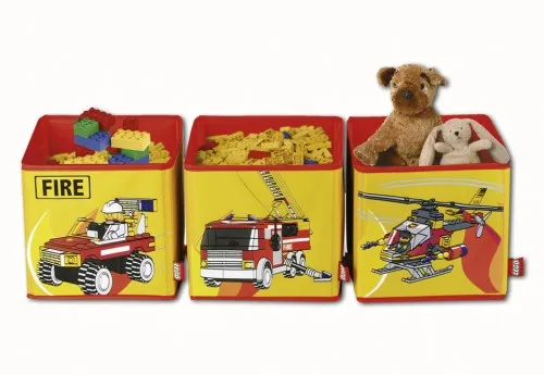 Connectable Toy Bin Set - Yellow Fire Pattern