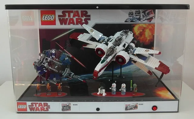 Display Assembled Set, Large Plastic Case for Star Wars Clone Wars with Light and Sound (shows 8086 and 8088)