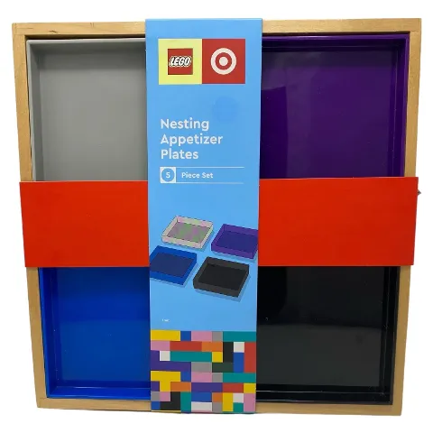 Plate Set, Target Exclusive Nesting Appetizer Plates, Set of 4 (Light Bluish Gray, Dark Purple, Blue, Black)