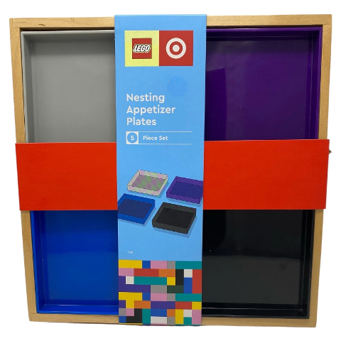 Plate Set, Target Exclusive Nesting Appetizer Plates, Set of 4 (Light Bluish Gray, Dark Purple, Blue, Black)