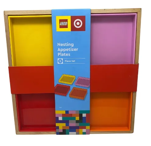 Plate Set, Target Exclusive Nesting Appetizer Plates, Set of 4 (Yellow, Bright Pink, Red, Orange)