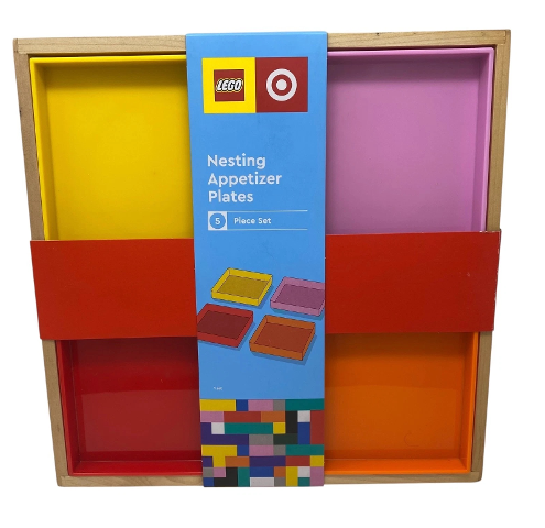 Plate Set, Target Exclusive Nesting Appetizer Plates, Set of 4 (Yellow, Bright Pink, Red, Orange)