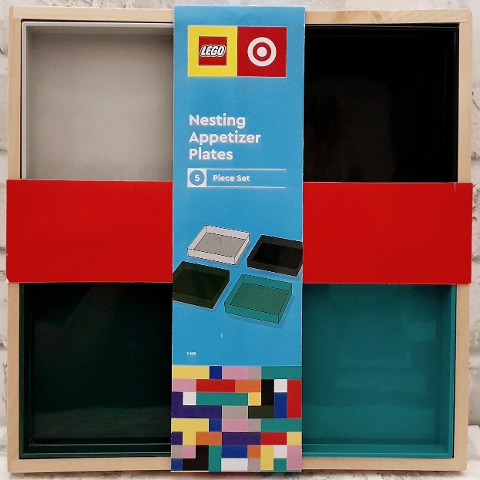 Plate Set, Target Exclusive Nesting Appetizer Plates, Set of 4 (Light Bluish Grey, Black, Dark Green, Dark Turquoise)