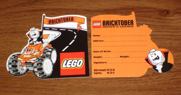 Driver's License, Official Lego Bricktober 500, 2010