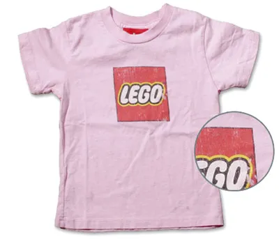 T-Shirt, Paul Frank Women's Distressed LEGO Logo, Pink