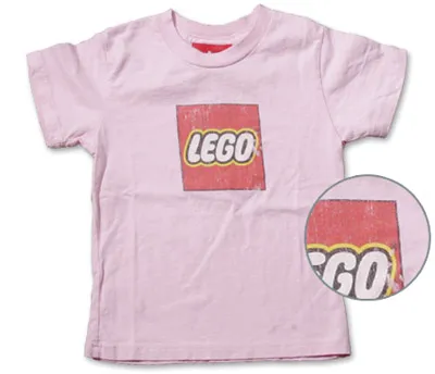 T-Shirt, Paul Frank Small Paul Kids' Distressed LEGO Logo, Pink