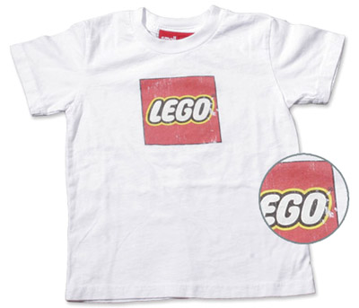 T-Shirt, Paul Frank Small Paul Kids' Distressed LEGO Logo, Cream