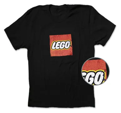 T-Shirt, Paul Frank Men's Distressed LEGO Logo, Black