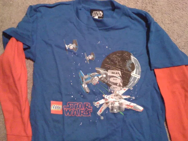 T-Shirt, SW LEGO Star Wars X-wing, TIE Fighters, and Death Star Long Sleeve