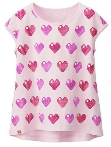 T-Shirt, UNIQLO Girls, Hearts