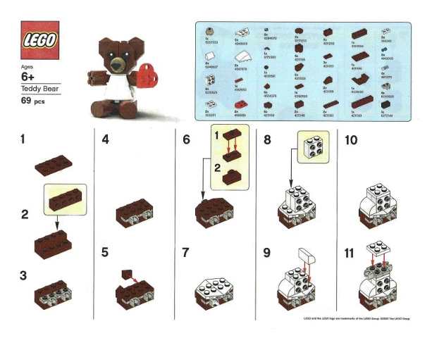 LEGO Brand Store Exclusive Build Instructions: Teddy Bear