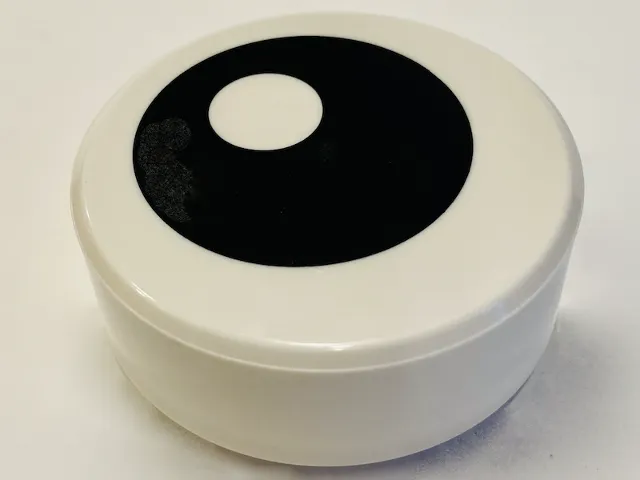 Upscaled Tile, Round 1 x 1 with Black Eye with Pupil Pattern