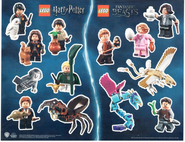 Sticker Sheet, Harry Potter / Fantastic Beasts, Sheet of 13