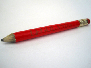Pencil with Eraser from LLCA's Wild Woods Golf, Legoland Pattern