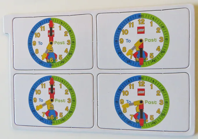 Flash Card, Cardboard, 4 on Punch Card for Time Teacher, Boy - Set 1