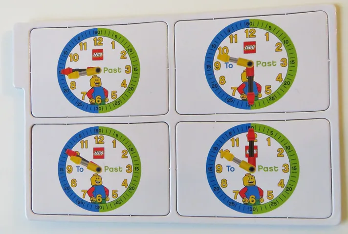 Flash Card, Cardboard, 4 on Punch Card for Time Teacher, Boy - Set 2