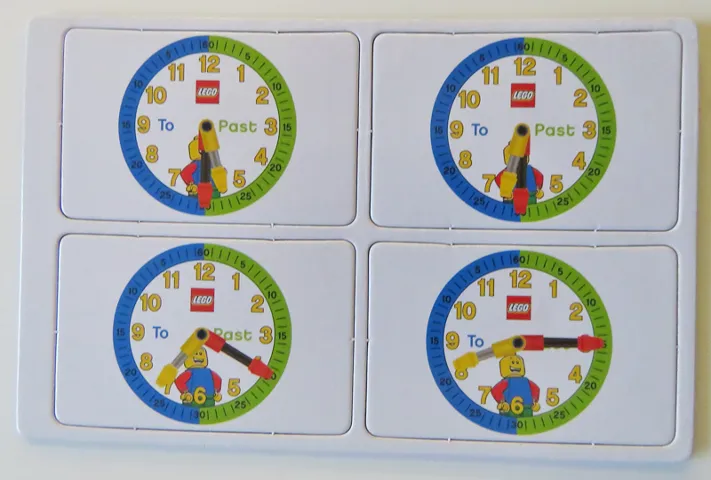 Flash Card, Cardboard, 4 on Punch Card for Time Teacher, Boy - Set 6