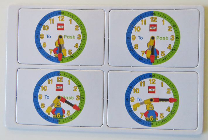 Flash Card, Cardboard, 4 on Punch Card for Time Teacher, Boy - Set 6