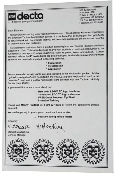 Technic I Exploration Packet Letter