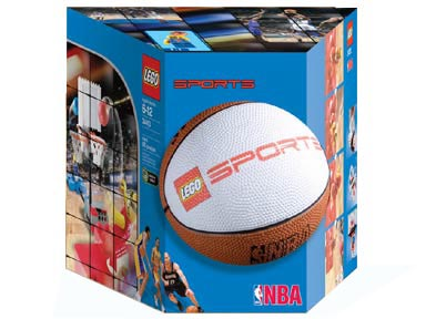 Ball, Inflatable Basketball, Mini - LEGO Sports and NBA Logo Pattern