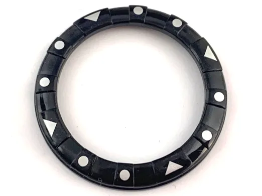 Watch Part, Case Attachment - Bezel Ring Raised with Silver Triangles and Dots Pattern